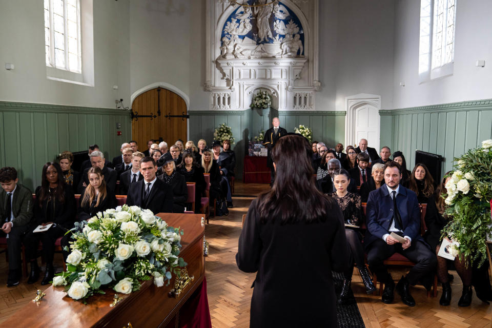 Three of June Brown's real children were present in the scenes for Dot's funeral in EastEnders. (BBC)