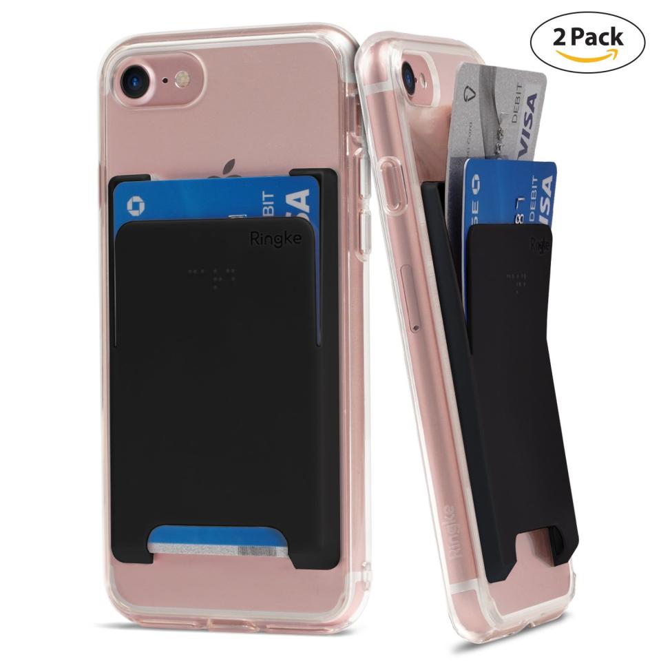 phone wallet card holder adhesive sleeve card slot