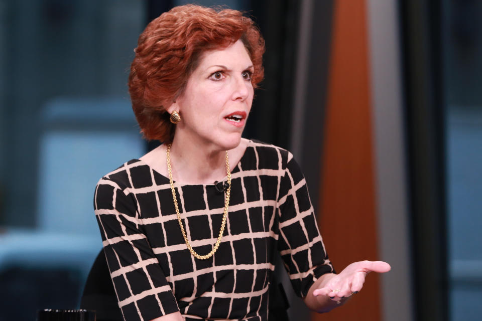 SQUAWK BOX -- Pictured: Loretta Mester, president and CEO of the Federal Reserve Bank of Cleveland, in an interview on November 19, 2015 -- (Photo by: David Orrell/CNBC/NBCU Photo Bank/NBCUniversal via Getty Images)