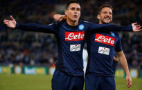 Soccer Football - Serie A - Lazio vs Napoli - Stadio Olimpico, Rome, Italy - September 20, 2017 Napoli's Jose Callejon celebrates scoring their second goal REUTERS/Ciro De Luca