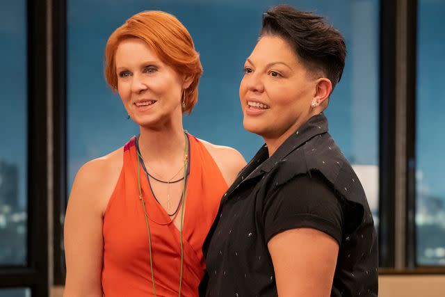 <p>Craig Blakenhorn/Max</p> Cynthia Nixon and Sara Ramirez on 'And Just Like That'