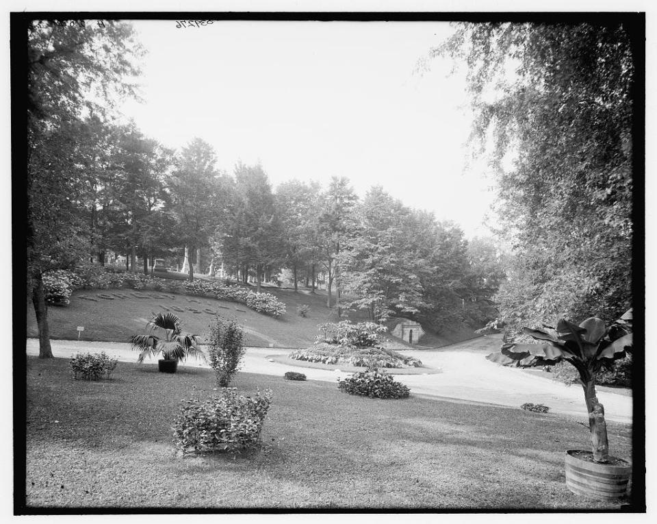 This photo in the Library of Congress shows Forest Hill Cemetery in Utica sometime between 1900 and 1915, just slightly before bodies disinterred from Potter's Field Cemetery in Utica were placed in mass, unmarked graves at Forest Hill.