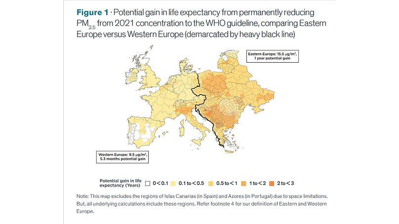 Figure made by the Air Quality Life Index (AQLI) for their Europe Fact Sheet.