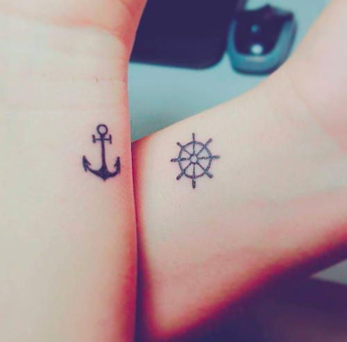 his and her anchor tattoos