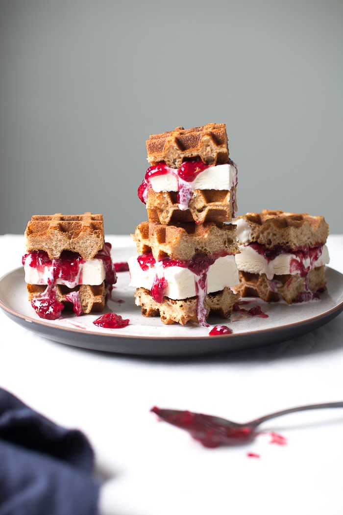 Mini Ice Cream Waffle Sandwiches