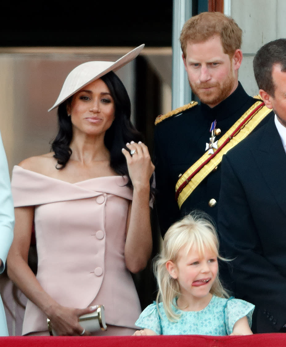 It was the couple’s first appearance on the Buckingham Palace balcony together. Photo: Getty Images