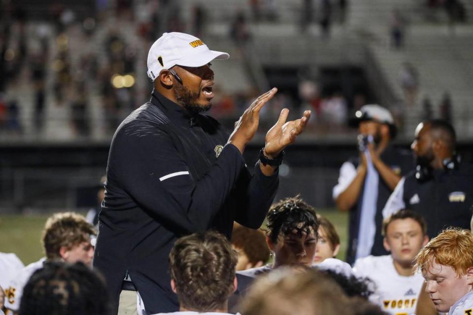 Woodford County head coach Dennis Johnson takes his Yellow Jackets to the field named in honor of his father to face Class 6A defending state champion Bullitt East on Saturday.