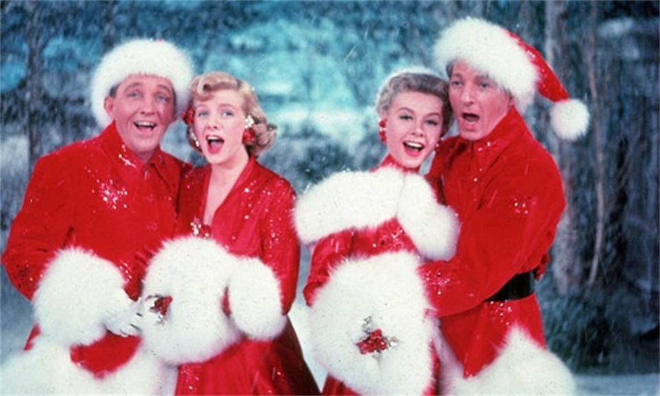 Bing Crosby, from left, Rosemary Clooney, Vera-Ellen and Danny Kaye star in 1954's biggest hit, "White Christmas."
