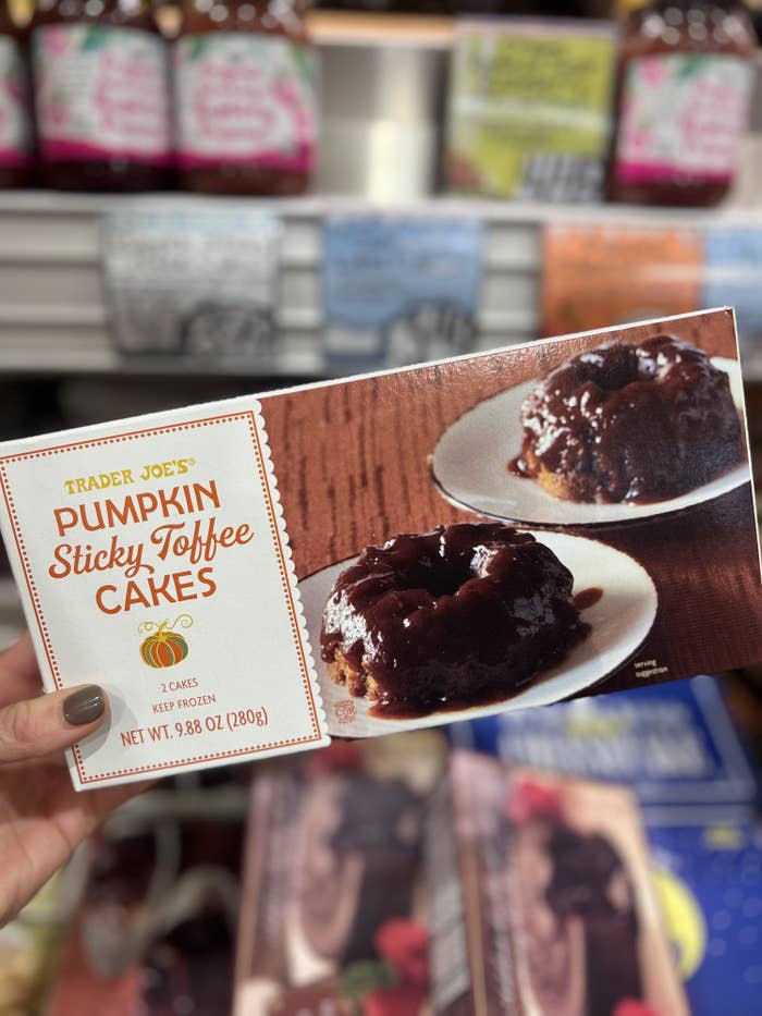 A package of pumpkin sticky toffee cakes