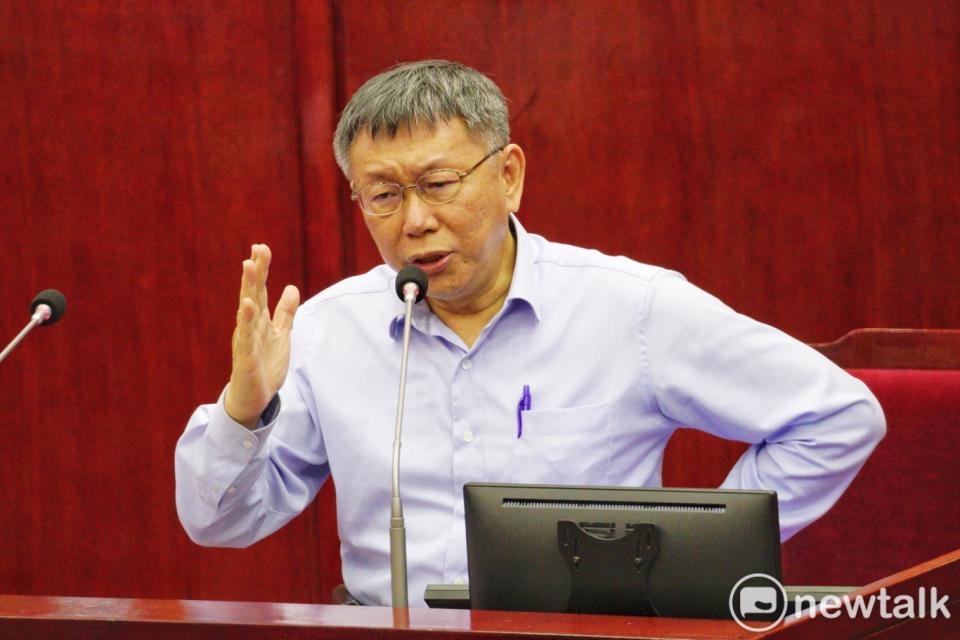 台北市長柯文哲在台北市議會備詢。   圖：張良一 / 攝