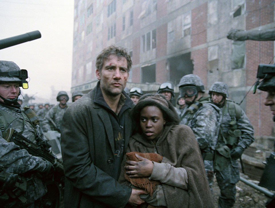 <a href="http://movies.yahoo.com/movie/children-of-men/" data-ylk="slk:CHILDREN OF MEN;elm:context_link;itc:0;sec:content-canvas" class="link ">CHILDREN OF MEN</a> <br>Directed by: <span>Alfonso Cuaron</span> <br>Starring: <span>Clive Owen</span>, <span>Michael Caine</span>, <span>Julianne Moore</span>