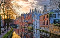 Along with Amsterdam, Bruges, Belgium is labeled by many as the "Venice of the North." As the image above suggests, the historic, well-preserved city is a sight to behold. Much of its charm emanates from the cobble stone streets, as well as the medieval buildings that are reflected in the canals.