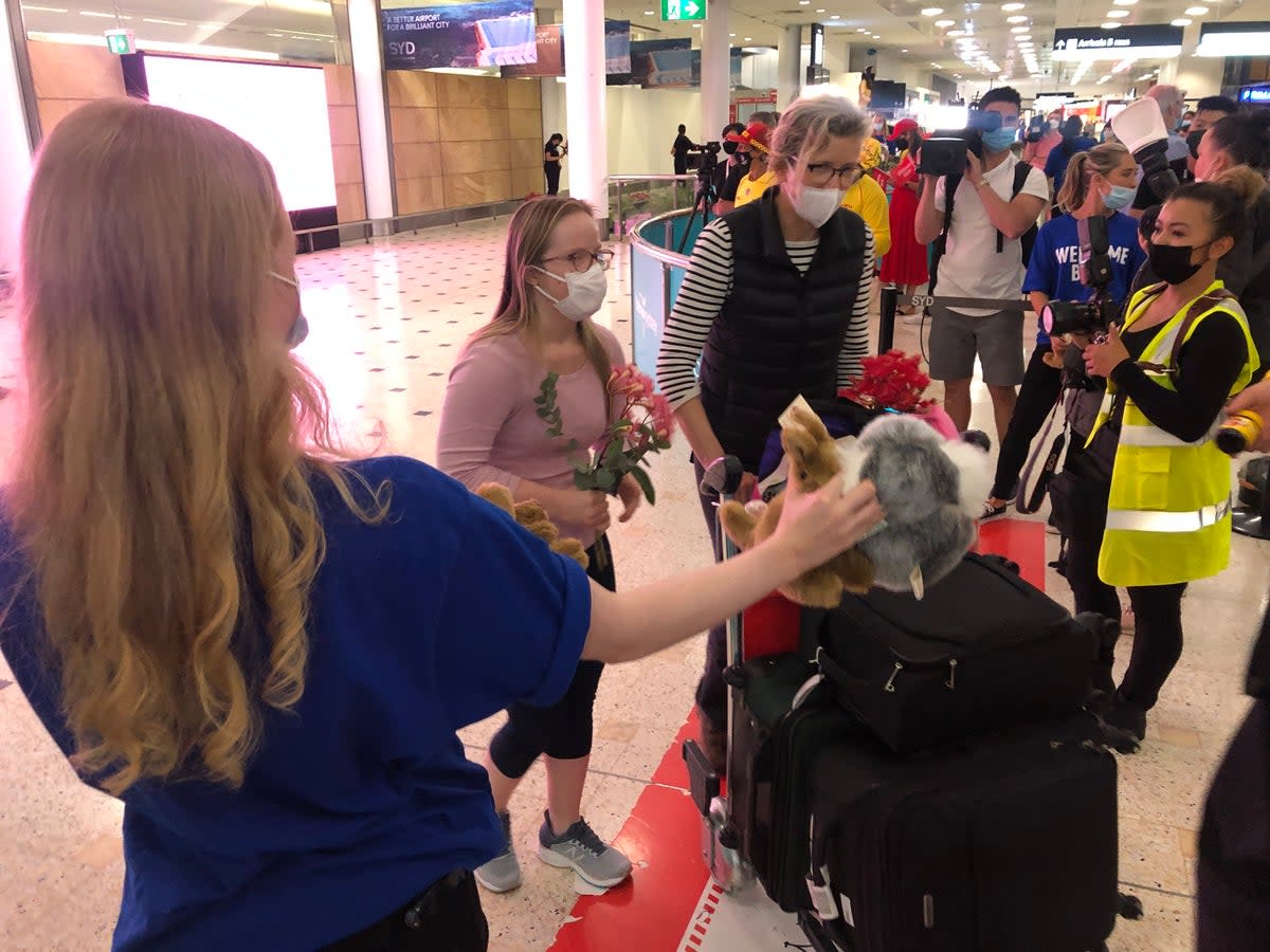 Welcome back: the first passengers to arrive in Sydney after the travel ban lifted in February 2022 were showered with local gifts (Simon Calder)