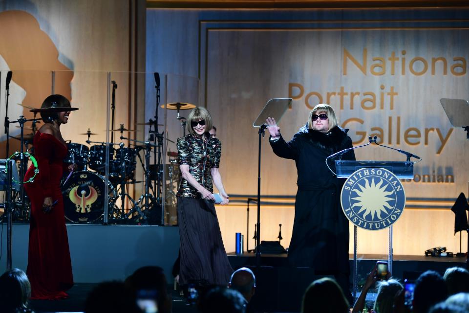 James Corden takes a nod from Anna Wintour at the American Portrait Gala on Nov. 17, 2019.