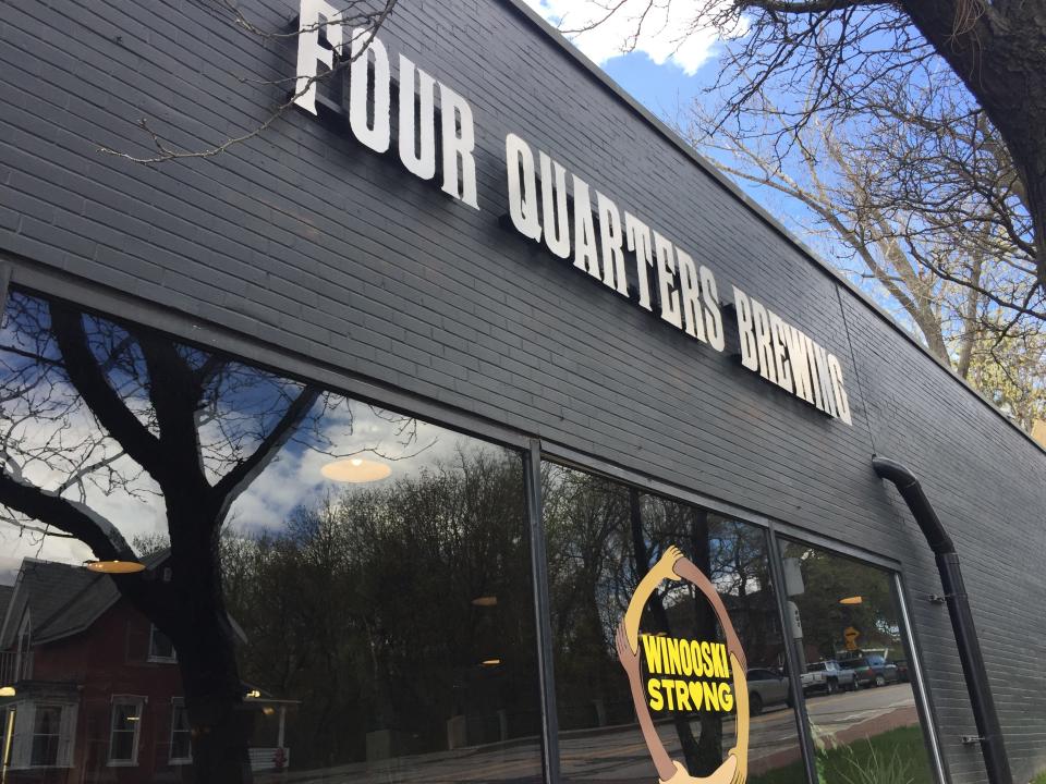 The Four Quarters Brewing taproom in Winooski, shown April 19, 2021.