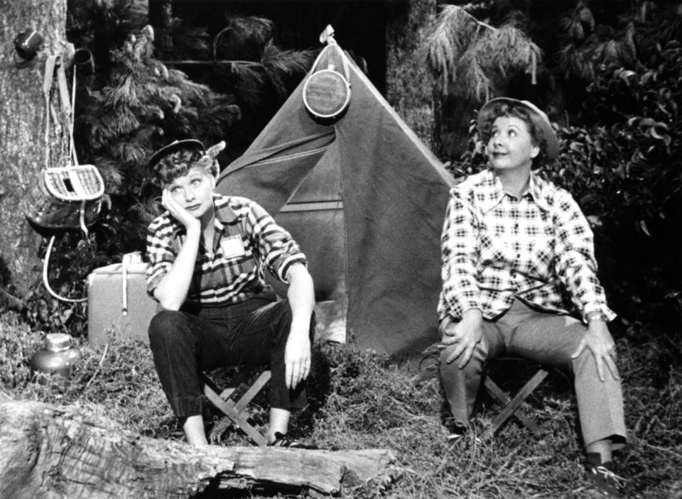 Lucille Ball and Vivian Vance go camping