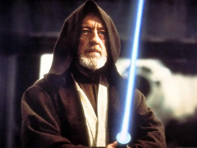 alec guiness in star wars: return of the jedi.