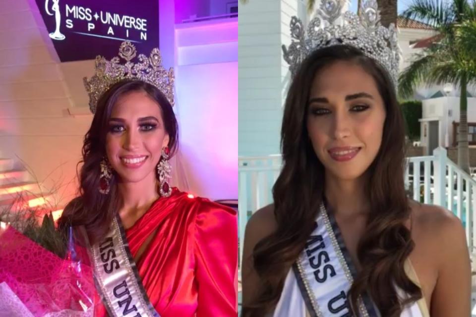 Andrea Martínez es la ganadora de Miss Universo España 2020 tras superar a 16 aspirantes. La joven se hizo con el título el pasado sábado 21 de noviembre en una gala celebrada en Tenerife. (Foto: Instagram / <a href="https://www.instagram.com/p/CH4vhzRKIbu/" rel="nofollow noopener" target="_blank" data-ylk="slk:@revistadiezminutos;elm:context_link;itc:0;sec:content-canvas" class="link ">@revistadiezminutos</a> / <a href="https://www.instagram.com/p/CH5UUJEheWi/" rel="nofollow noopener" target="_blank" data-ylk="slk:@revistalecturas;elm:context_link;itc:0;sec:content-canvas" class="link ">@revistalecturas</a>)