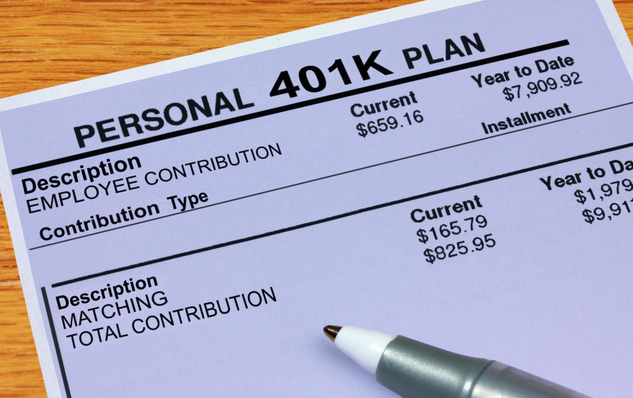 A statement showing 401K plan financials.