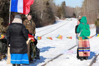 Protest in support of the indigenous Wet'suwet'en Nation's hereditary chiefs,in Moncton, New Brunswick