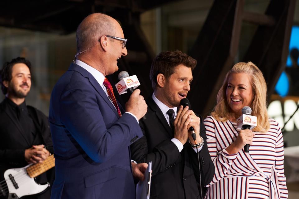 Kochie and Sam Armytage with Michael Buble 