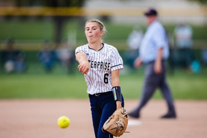 Enterprise plays Duchesne during the 2A girls softball finals at Spanish Fork Sports Park in Spanish Fork on May 13, 2023. | Ryan Sun, Deseret News