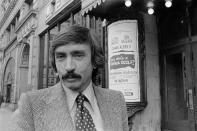 <p>Edward Albee was one of the most influential American playrights of his era. He died on September 16 at the age of 88 — (Pictured) Playwright Edward Albee, who is director of his own “Who’s Afraid of Virginia Wolf?”, stands outside Boston’s Colonial Theater in 1976. (AP Photo/John J.Mullins) </p>