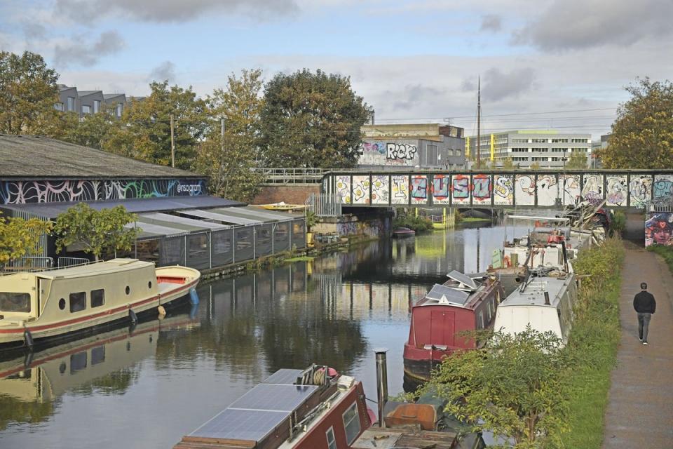 The River Lea waterways crisscross Hackney Wick and the Olympic Park (Daniel Lynch)