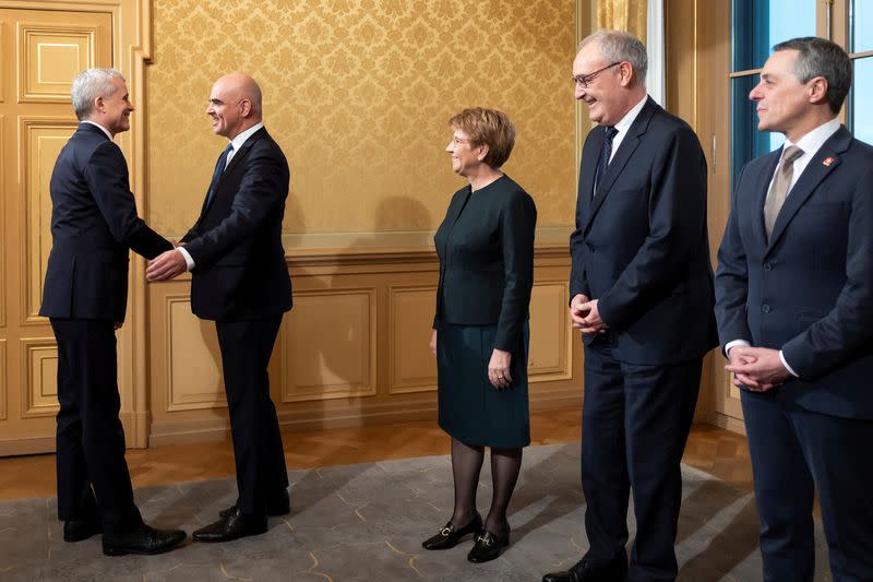 Swiss parliament elects new cabinet members, in Bern