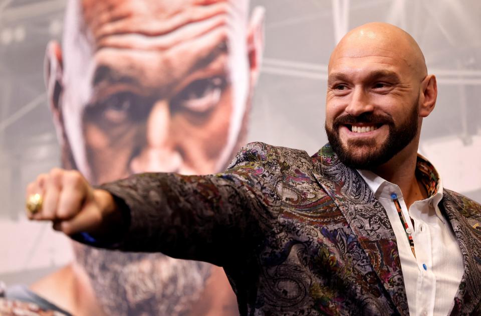 fury - Tyson Fury is set to have his first bout on home soil in nearly four years when he defends his World Boxing Council (WBC) heavyweight title in an all-British clash against Dillian Whyte at Wembley Stadium on April 23. (Photo by Tolga Akmen / AFP) (Photo by TOLGA AKMEN/AFP via Getty Images)