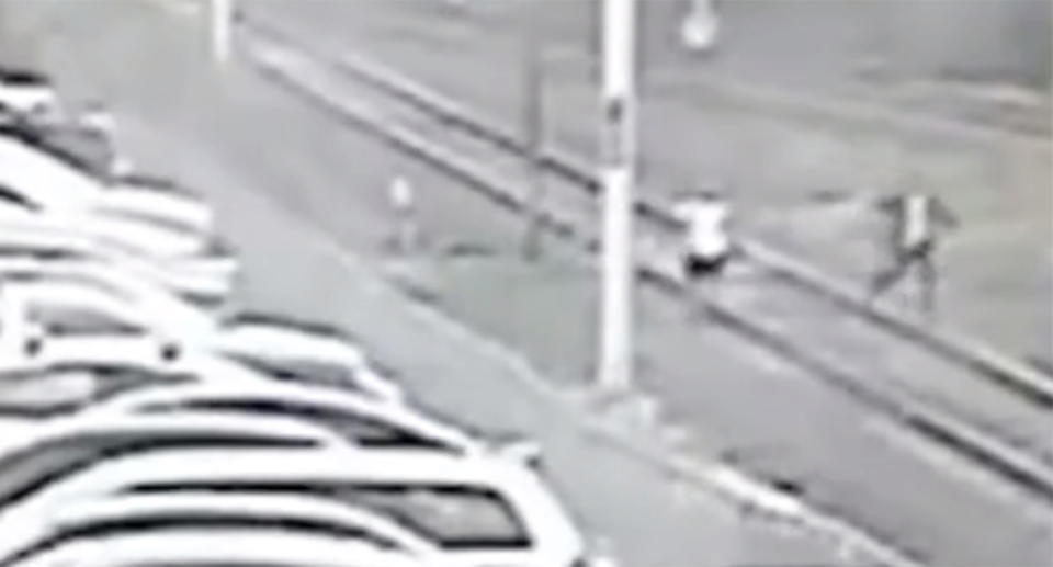 Children run across tracks as a train approaches, just to avoid waiting for the next service. Source: 7 News