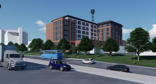 A rendering of the Courtyard by Marriott hotel slated for 215 Haywood Street in downtown Asheville.