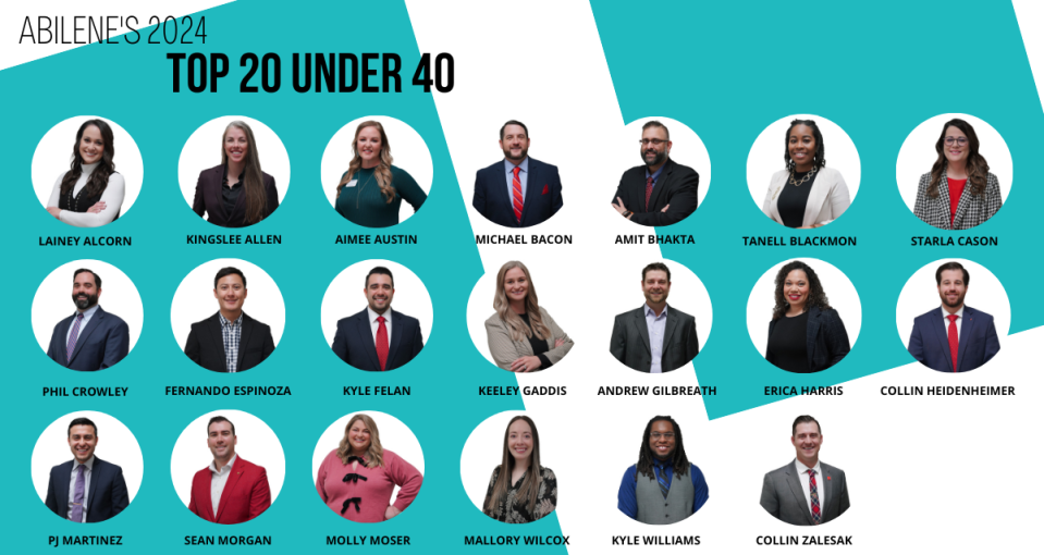 Abilene Young Professionals via the Abilene Chamber of Commerce: 2024’s class of 20 Under 40 honorees