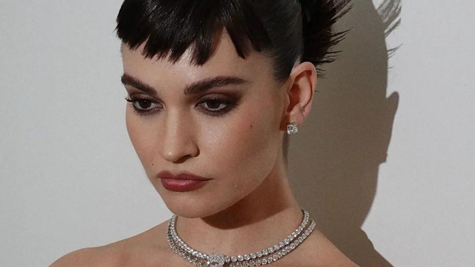 Lily James dons micro bangs at the 2023 Met gala