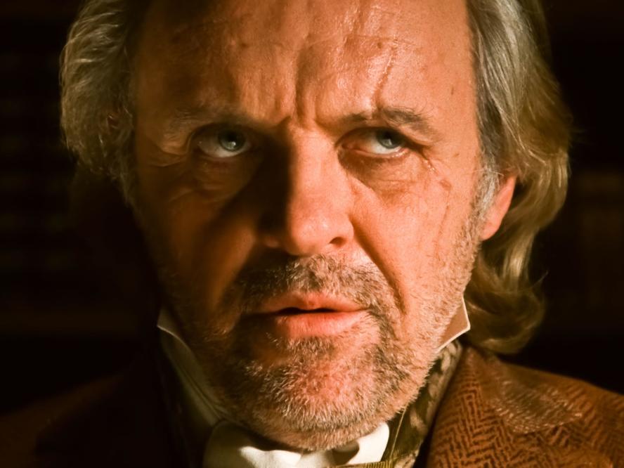 USA. Anthony Hopkins in a scene from the (C)Columbia Pictures  film : Bram Stoker's Dracula (1992). Plot: The centuries old vampire Count Dracula comes to England to seduce his barrister Jonathan Harker's fiancŽe Mina Murray and inflict havoc in the foreign land.  Ref:  LMK110-J6917-10221 Supplied by LMKMEDIA. Editorial Only. Landmark Media is not the copyright owner of these Film or TV stills but provides a service only for recognised Media outlets. pictures@lmkmedia.com