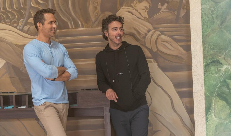 Ryan Reynolds and director Shawn Levy on the set of ‘Free Guy’ - Credit: Disney