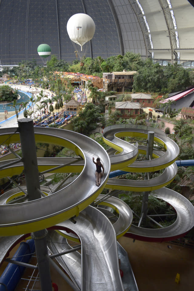 This water park is home to the largest indoor rainforest on earth . Berlin, Genuary 24, 2016.
