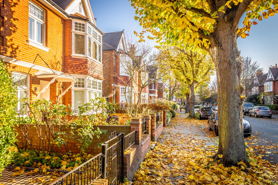 London suburb of Chiswick in the autumn time, UK mortgage