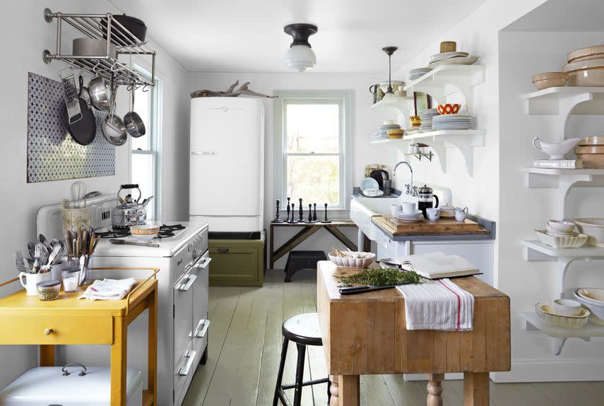 Vintage Appliances in a White Kitchen