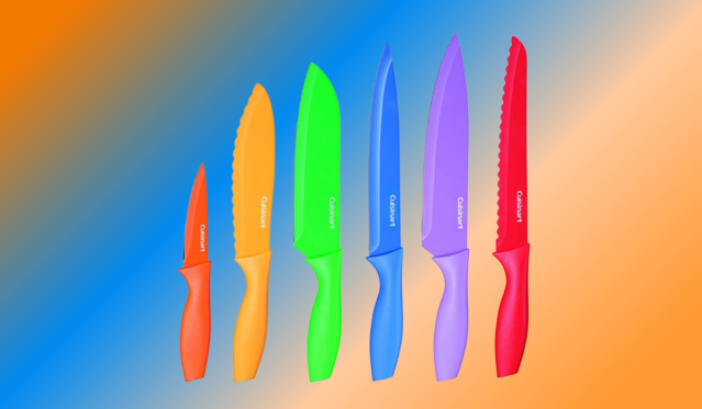 Cuisinart 12 Piece Ceramic Coated Color Knife Set with Blade Guards