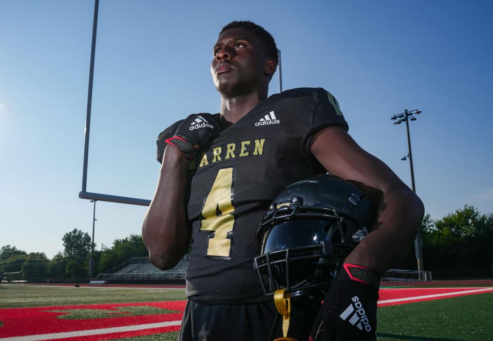 Warren Central's  Damien Shanklin poses for a photo Thursday, August 3, 2023, at Lawrence North High School in Indianapolis.  