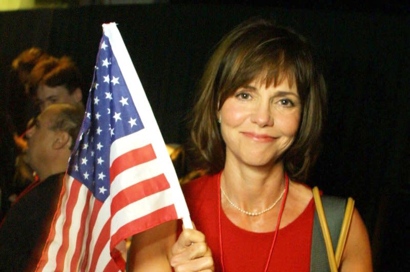 Sally Field poses behind the scenes at the taping of "America: A tribute to heroes," which aired September 21, 2001, on all major networks. The telethon raised money for those to died in the terrorist attacks on the Pentagon and World Trade Centers. Photo courtesy Berliner Studio