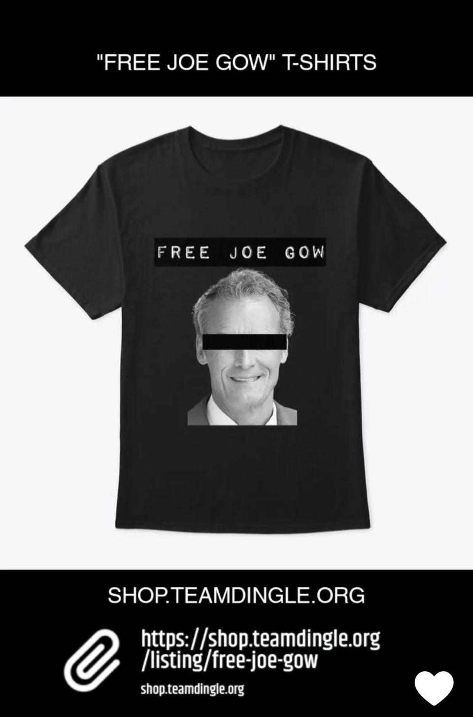 A T-shirt supporting former UW-La Crosse Chancellor Joe Gow is shown for sale online. Several students have capitalized on the interest in the former chancellor with shirts, pins and a petition.