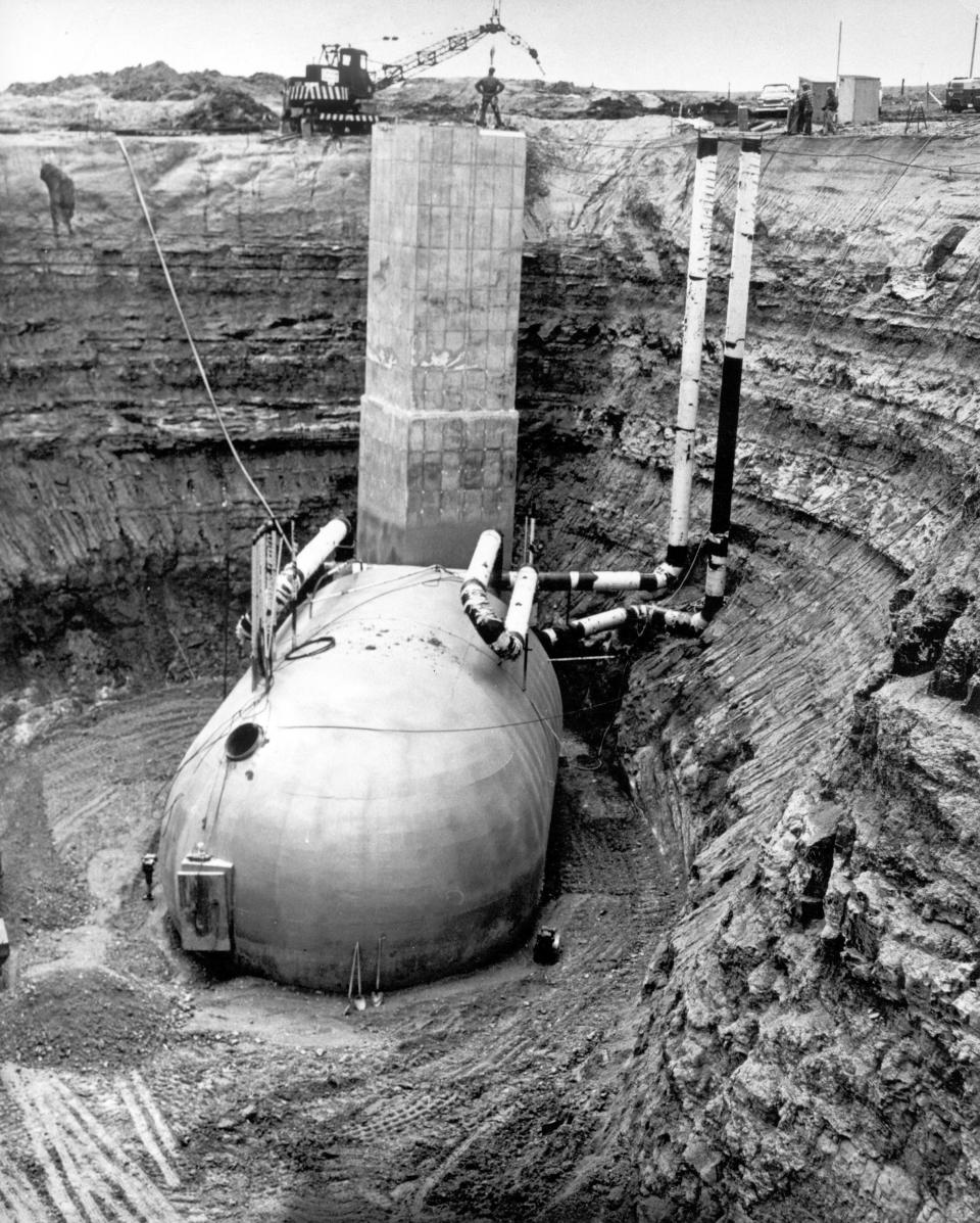 This image provided by the U.S. Air Force shows the original underground launch capsules where missileers still spend 24 to 48 hours sitting alert duty. From these underground capsules the launch officers can monitor the silo-based Minuteman III missiles or could fire them if the president ordered a launch. The capsules were dug in the 1960s and have not changed much since then. All of the launch control centers will be demolished and new centers will be built as part of the new Sentinel intercontinental ballistic missile system. (U.S. Air Force via AP)