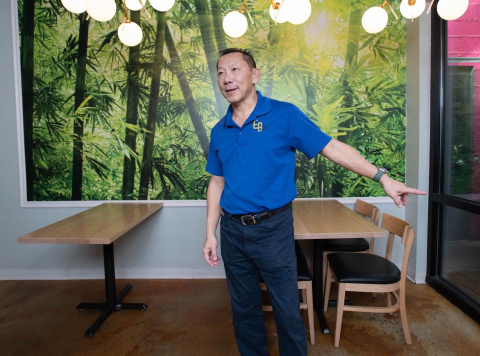 Owner Paul Nguyen gives a tour of the new second location of his Eurasian Bistro at The Garden in downtown Pensacola on Thursday, Jan. 25, 2024. The restaurant will be opening soon.