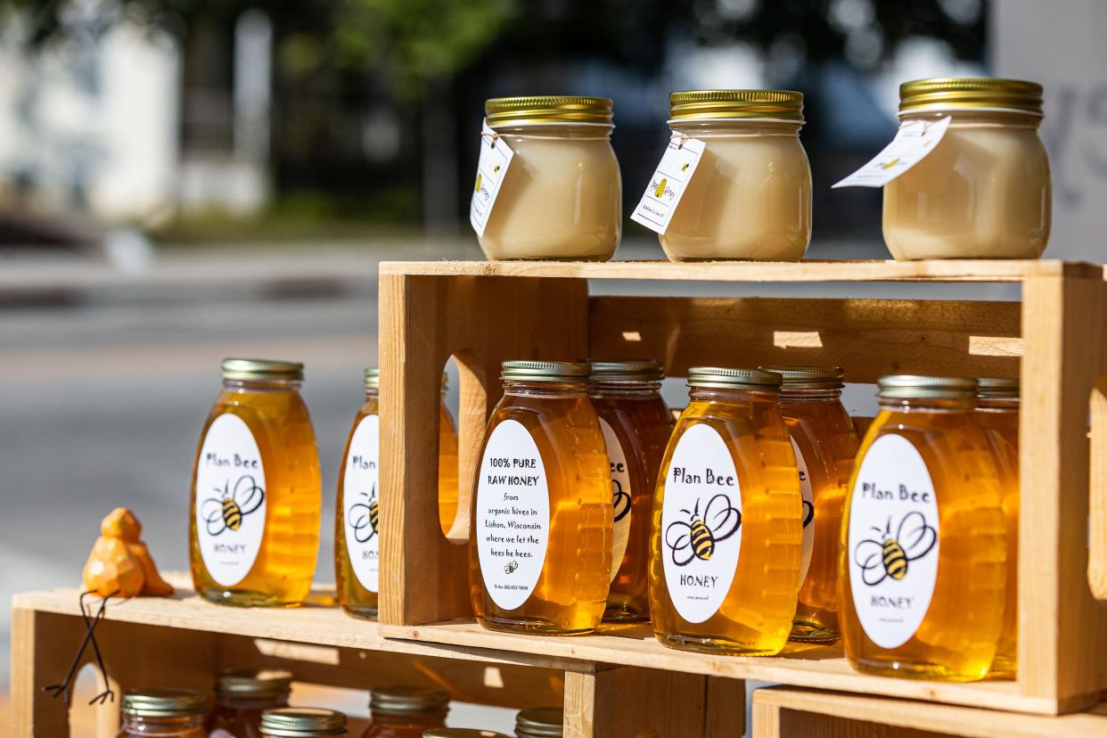 Plan Bee Honey Co. of Lisbon offers their products at the Sussex Fresh Market on August 23, 2020. The company currently sells at the South Shore, Menomonee Falls, Jackson Park and Genoa City farmers markets.