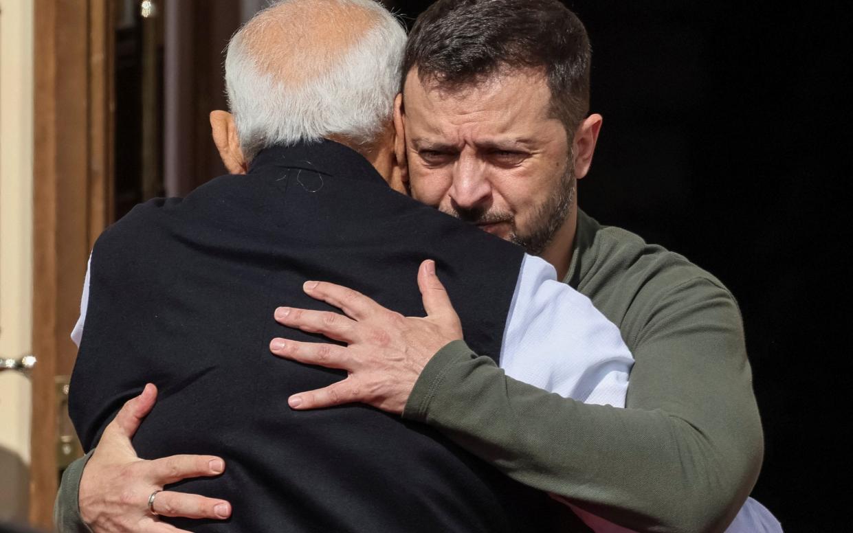 Ukraine's President Volodymyr Zelensky meets with Indian Prime Minister Narendra Modi