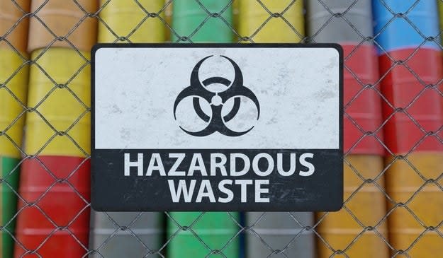 Hazardous waste sign