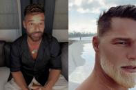 Ricky Martin ha sorprendido con su nuevo look. El cantante colgó una foto en Instagram el 21 de enero mostrando su barba de color blanco. "Si te aburres, decolora", escribió en Instagram. Atrás quedó el aspecto que lucía el pasado mes de diciembre durante una aparición en 'The Tonight Show Starring Jimmy Fallon'. (Foto: YouTube / <a href="https://www.youtube.com/watch?v=Uf3kt4gUEmU&ab_channel=TheTonightShowStarringJimmyFallon" rel="nofollow noopener" target="_blank" data-ylk="slk:The Tonight Show Starring Jimmy Fallon;elm:context_link;itc:0;sec:content-canvas" class="link ">The Tonight Show Starring Jimmy Fallon</a> / Instagram / <a href="https://www.instagram.com/p/CKUoMaNnKrc/" rel="nofollow noopener" target="_blank" data-ylk="slk:@ricky_martin;elm:context_link;itc:0;sec:content-canvas" class="link ">@ricky_martin</a>)