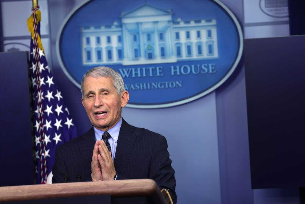 Dr Anthony Fauci has lamented Republican voters’ lack of willingness to get vaccinated for Covid. (Getty Images)